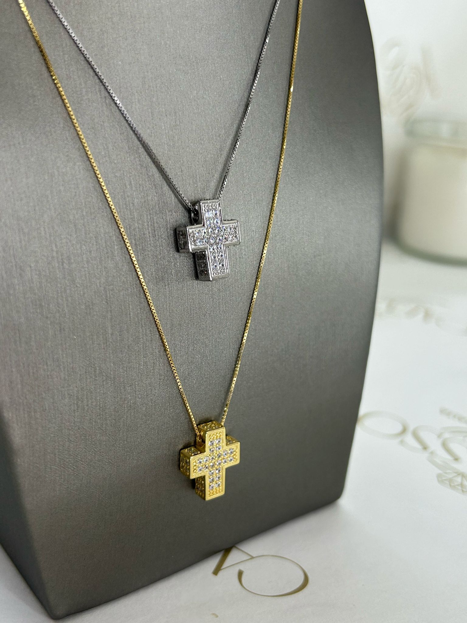 Collane Con Ciondolo Croce Color Oro In Acciaio Inossidabile - Foto 10