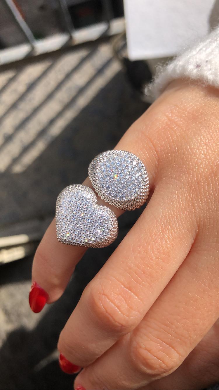 ANELLO SCUDO CUORE O TONDO  PAVE'