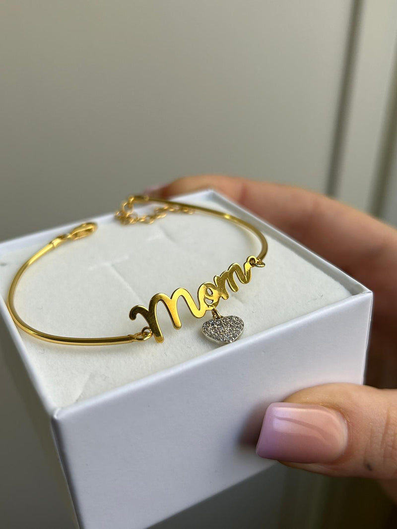 BRACCIALE MOM CON CUORE PENDENTE