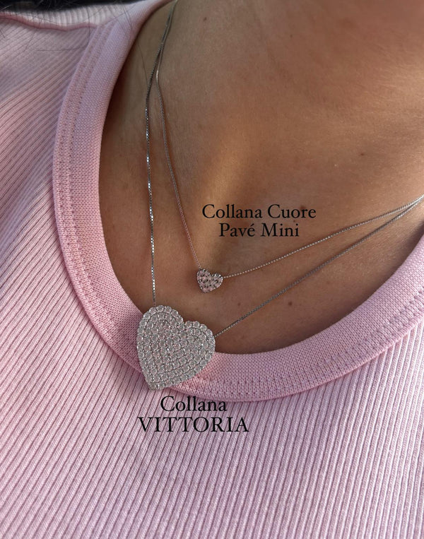 COLLANA CUORE PAVE' MINI