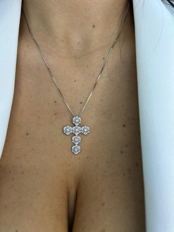 COLLANA CROCE ROSE