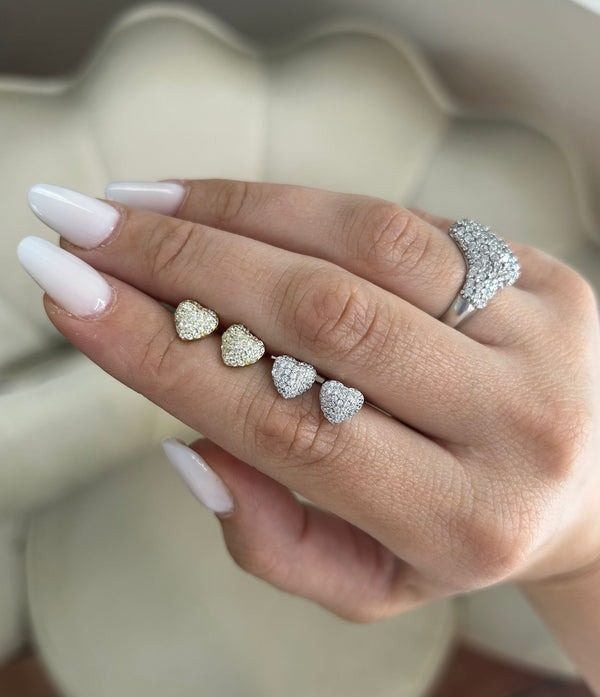 HEART PAVE' EARRINGS