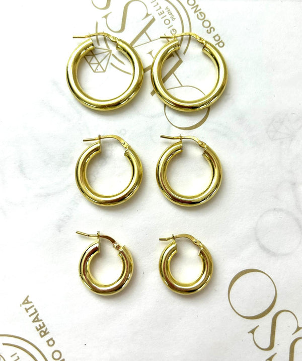 ORECCHINI CERCHI TUBOLARI DA 4MM