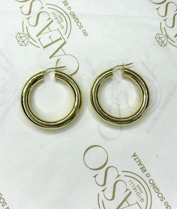 ORECCHINI CERCHI TUBOLARI DA 6MM