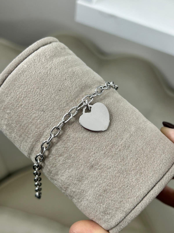 BRACCIALE CON CUORE A LASTRA