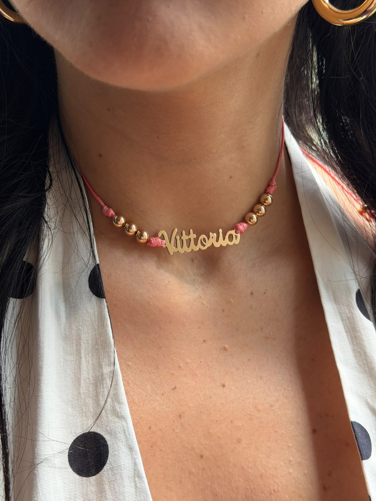 COLLANA NOME CON FILO COLORATO