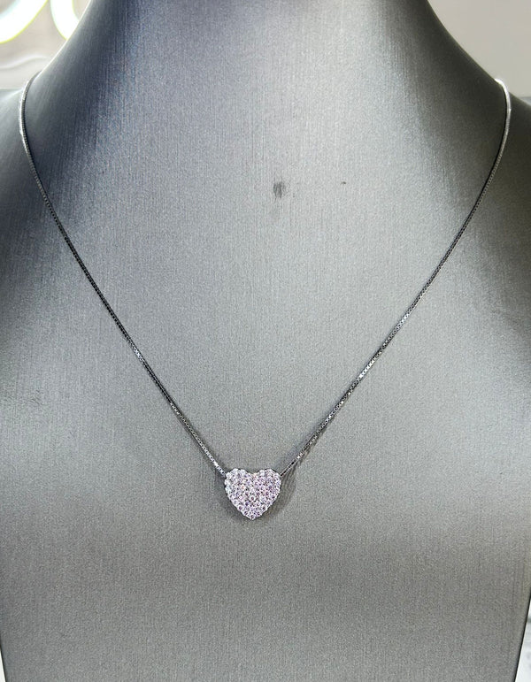 COLLANA CUORE PAVE' MEDIUM