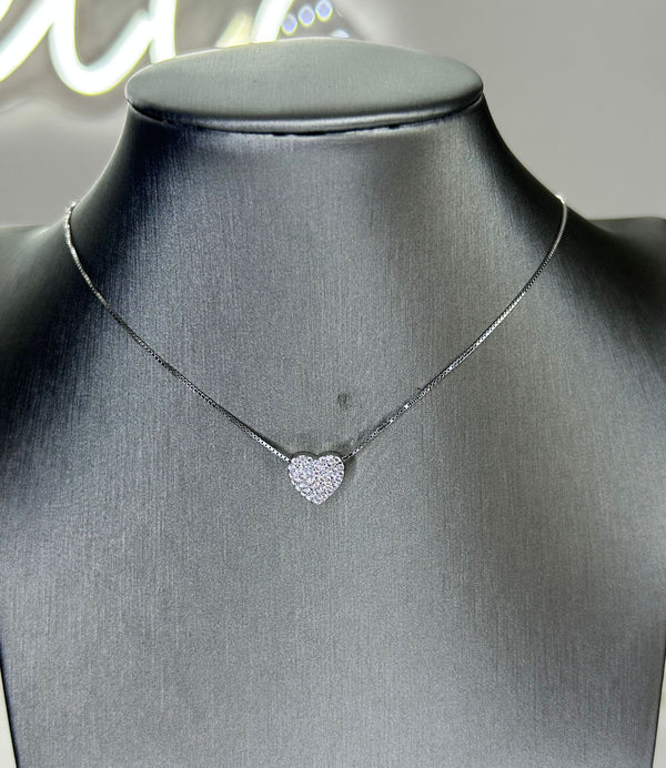 COLLANA CUORE PAVE' MICRO