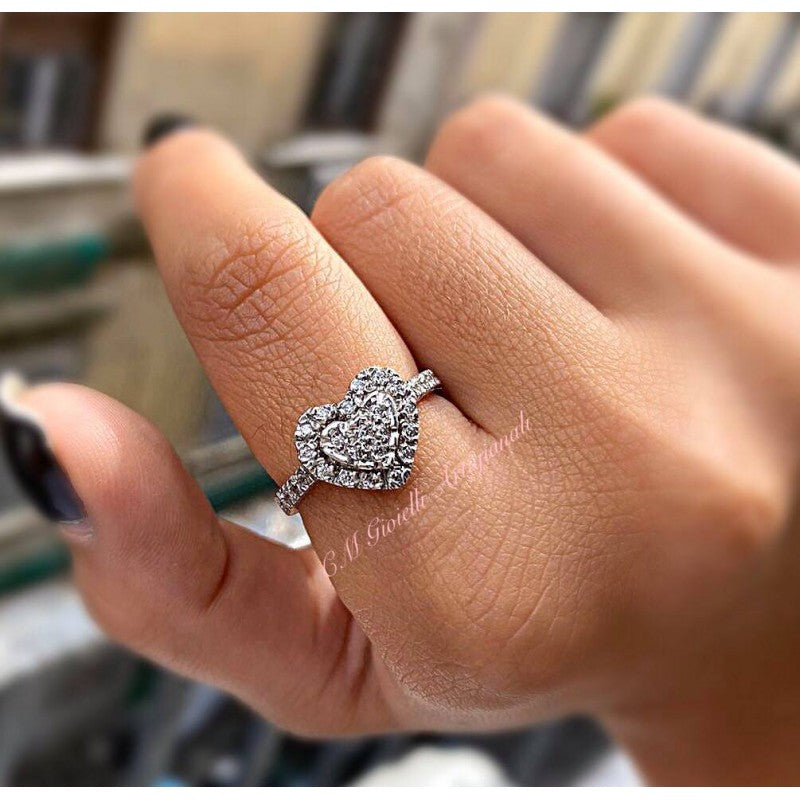 MEDIUM PAVE' HEART RING