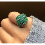 ANELLO SCUDO OVALE PAVE'