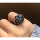 ANELLO SCUDO OVALE PAVE'