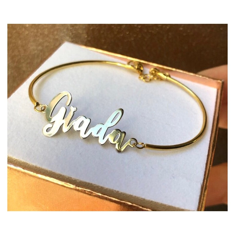 BRACCIALE RIGIDO CON NOME PERSONALIZZATO