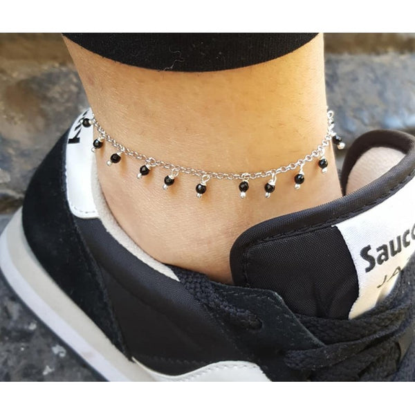 ANKLET WITH BLACK DOTS