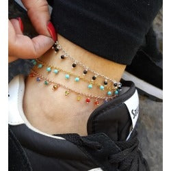 ANKLET WITH BLACK DOTS