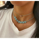 COLLANA CHOKER CON FILO E FIORELLINO