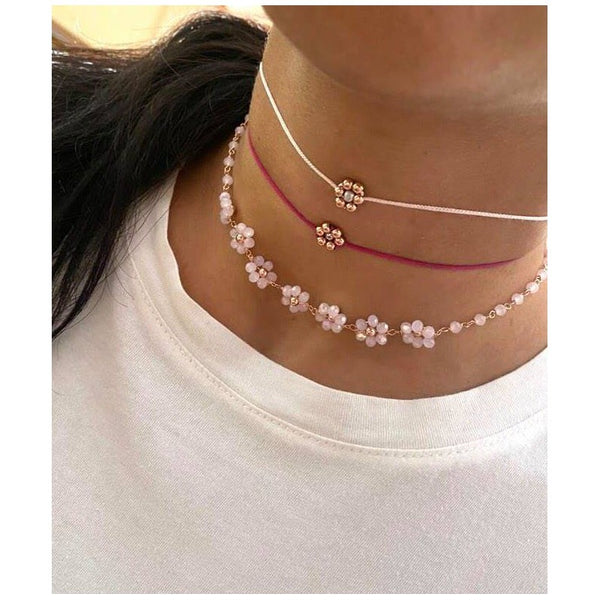 COLLANA CHOKER CON FILO E FIORELLINO