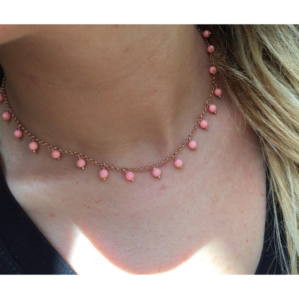 COLLANA CON PALLINI ROSA