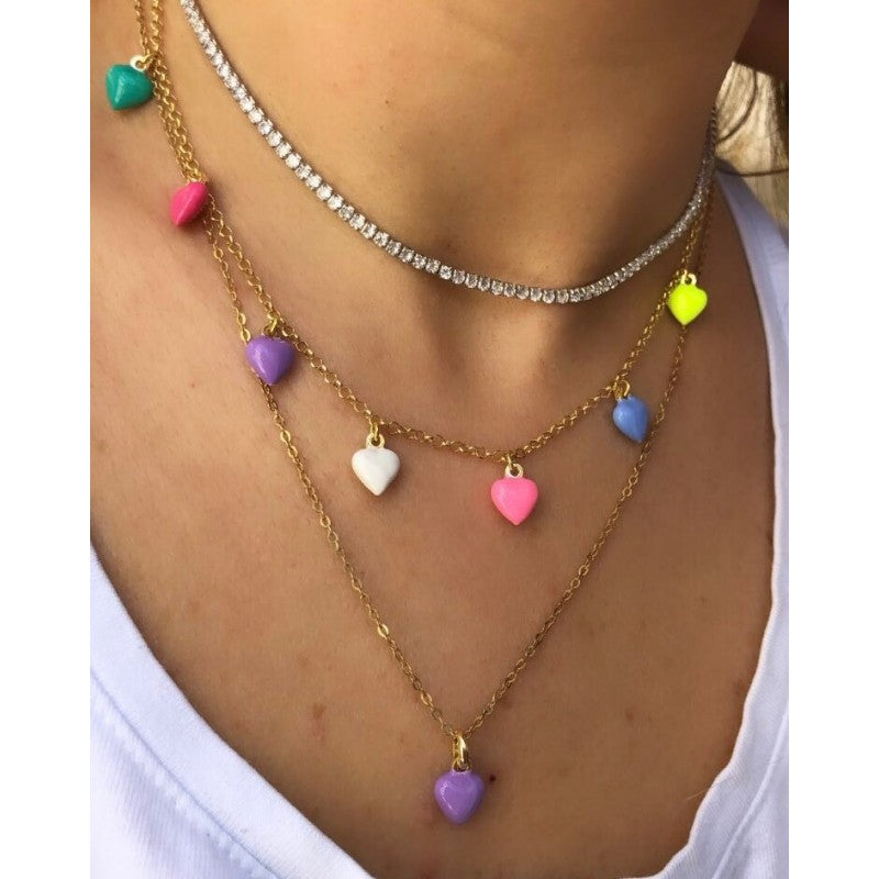 COLLANA MULTICUORI MULTICOLOR