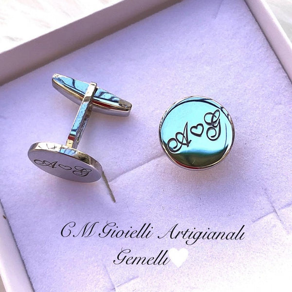 ROUND CUFFLINKS WITH PERSONALIZED ENGRAVING