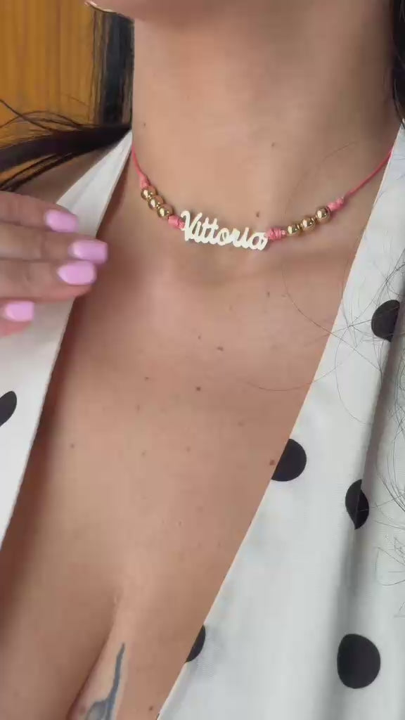 COLLANA NOME CON FILO COLORATO