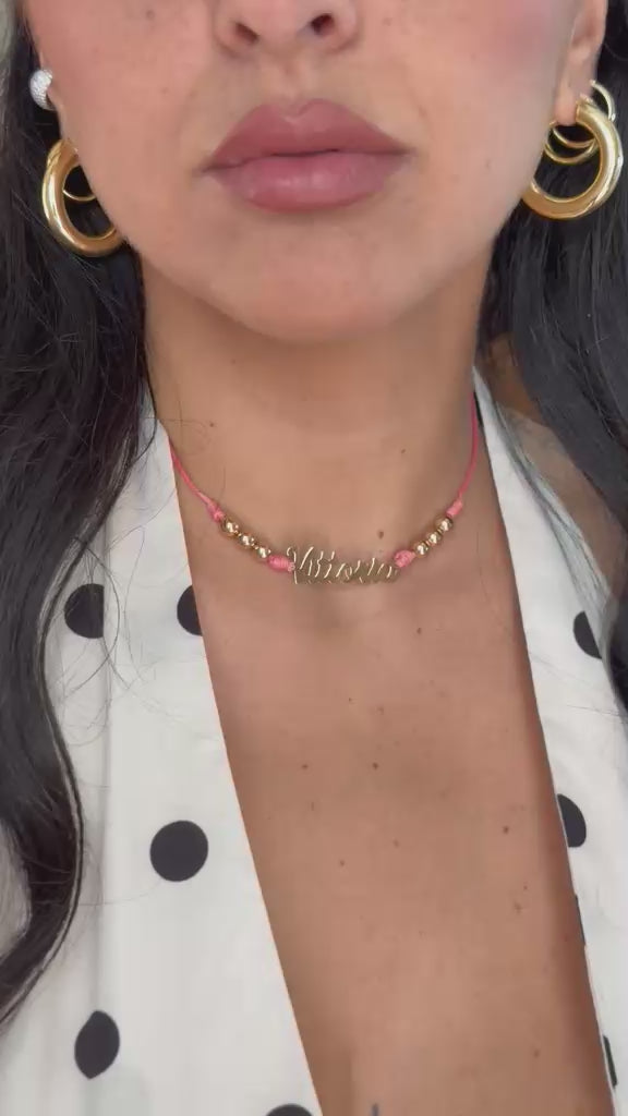COLLANA NOME CON FILO COLORATO